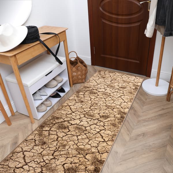 Fortovet KARMEL Terra revnet jord valnød 100cm, 100x1400 cm