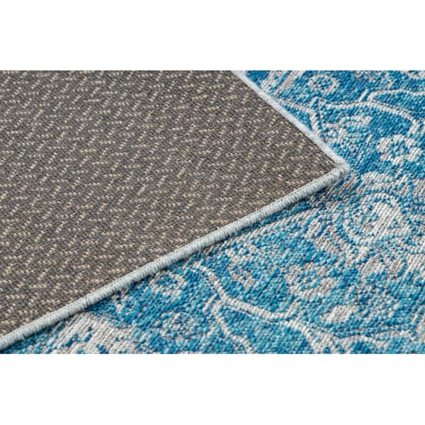 Uldtæppe ANTIGUA 518 76 JW500 OSTA - Ornament fladvævet sininen, 170x240 cm