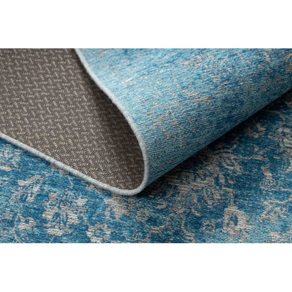 Uldtæppe ANTIGUA 518 76 JW500 OSTA - Ornament fladvævet sininen, 170x240 cm