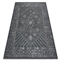 Miniatyrbillede 1 af 5: Uldtæppe ANTIGUA 518 76 XX033 OSTA - Roset, stel, fladvævet mørkgrå, 170x240 cm