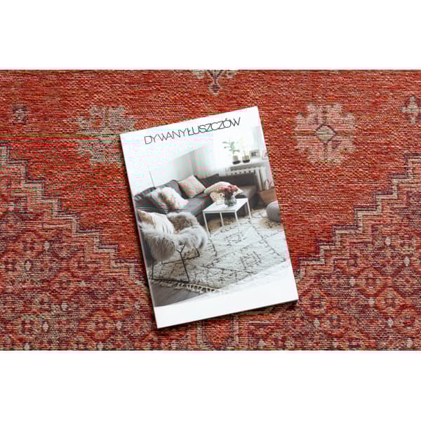 Uldtæppe ANTIGUA 518 76 XX031 OSTA - Roset, stel, fladvævet lyserød, 170x240 cm