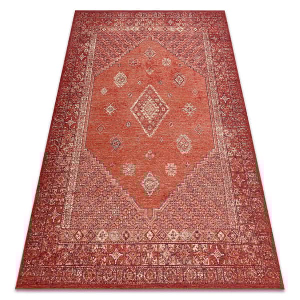 Uldtæppe ANTIGUA 518 76 XX031 OSTA - Roset, stel, fladvævet lyserød, 170x240 cm