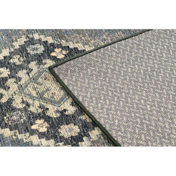 Uldtæppe ANTIGUA 518 77 JG900 OSTA - Roset, stel, fladvævet grøn, 170x240 cm
