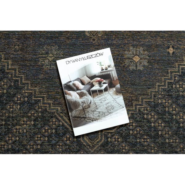 Uldtæppe ANTIGUA 518 77 JG900 OSTA - Roset, stel, fladvævet grøn, 170x240 cm