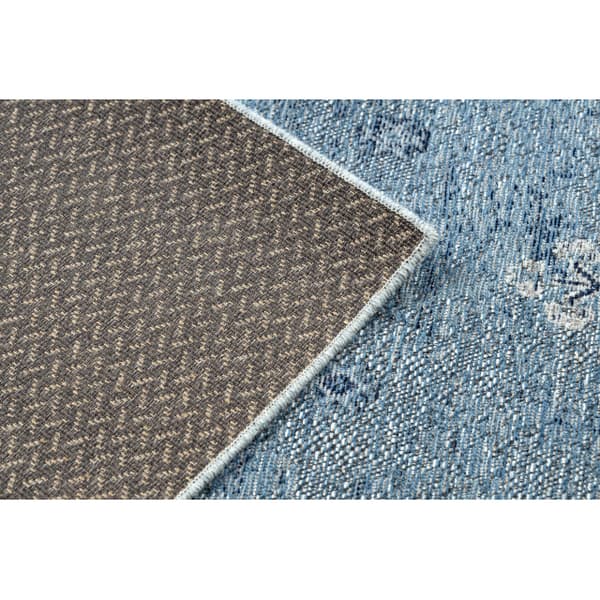 Uldtæppe ANTIGUA 518 76 KB500 OSTA - Roset, stel, fladvævet grå / sininen , 170x240 cm