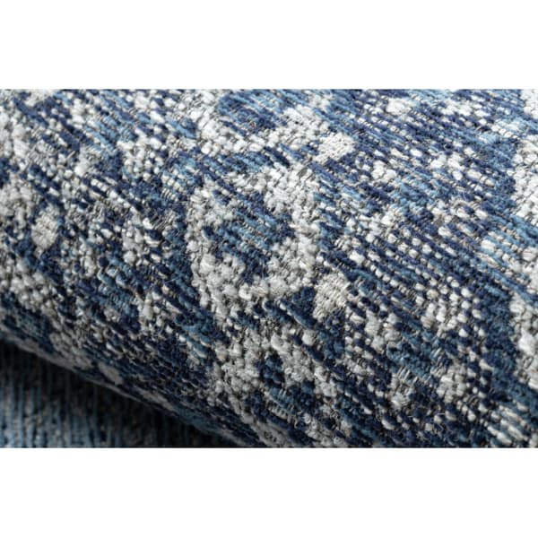 Uldtæppe ANTIGUA 518 76 KB500 OSTA - Roset, stel, fladvævet grå / sininen , 170x240 cm