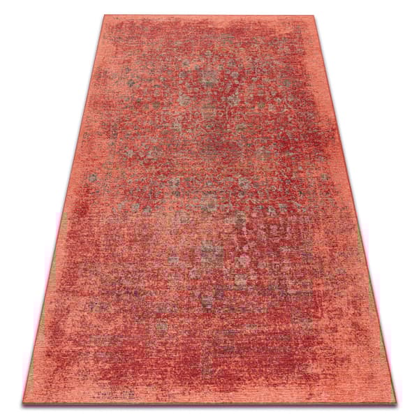 Villamatto ANTIGUA 518 75 JP300 OSTA - Abstraktio litteä kudottu punainen, 170x240 cm