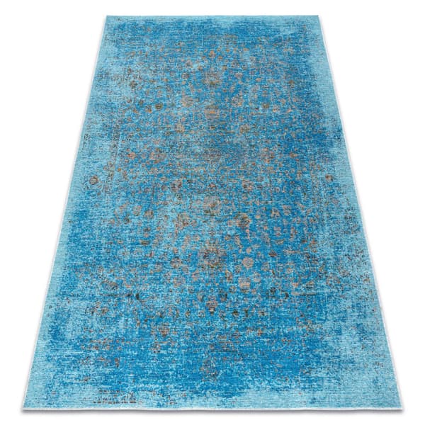 Ullmatta ANTIGUA 518 75 JQ500 OSTA - Abstraktion plattvävd blå, 170x240 cm