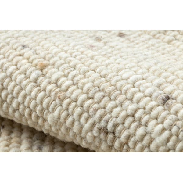 NEPAL 2100 beige tæppe - uldent, dobbeltsidet, naturligt, 160x220 cm