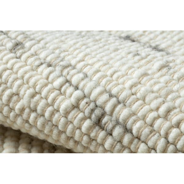 NEPAL 2100 valkoiset / luonnollinen harmaa matto - villainen, kaksipuolinen, 160x220 cm