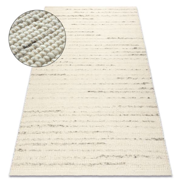 NEPAL 2100 valkoiset / luonnollinen harmaa matto - villainen, kaksipuolinen, 160x220 cm