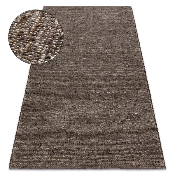 NEPAL 2100 tabac brun tæppe - uldent, dobbeltsidet, naturligt, 120x170 cm