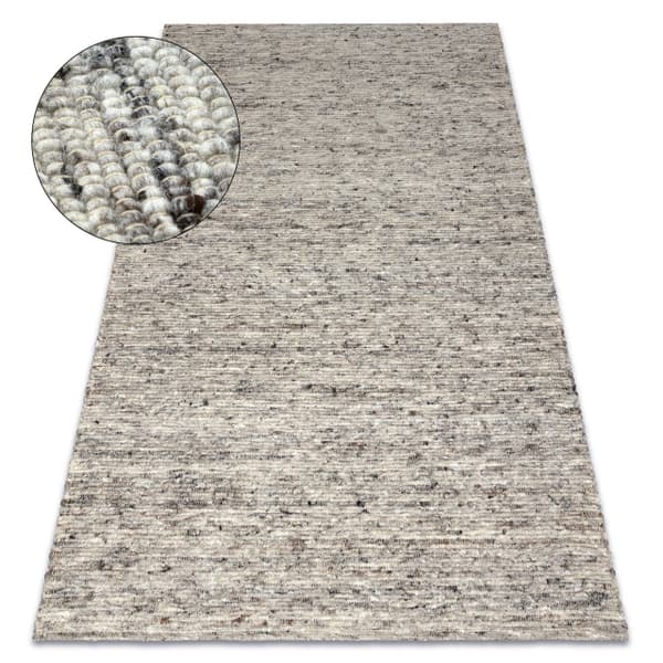 NEPAL 2100 naturlig grå tæppe - uldent, dobbeltsidet, 300x400 cm