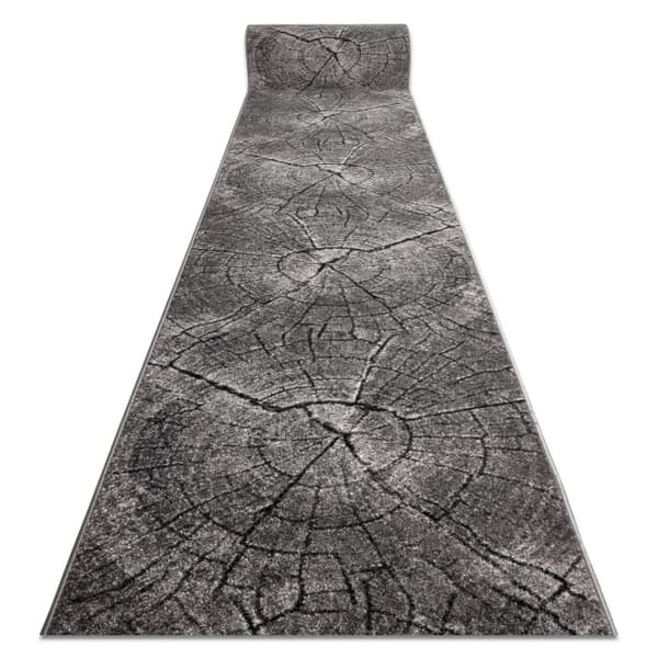 Löpare SILVER Tronko träd trä grå 100cm, 100x600 cm