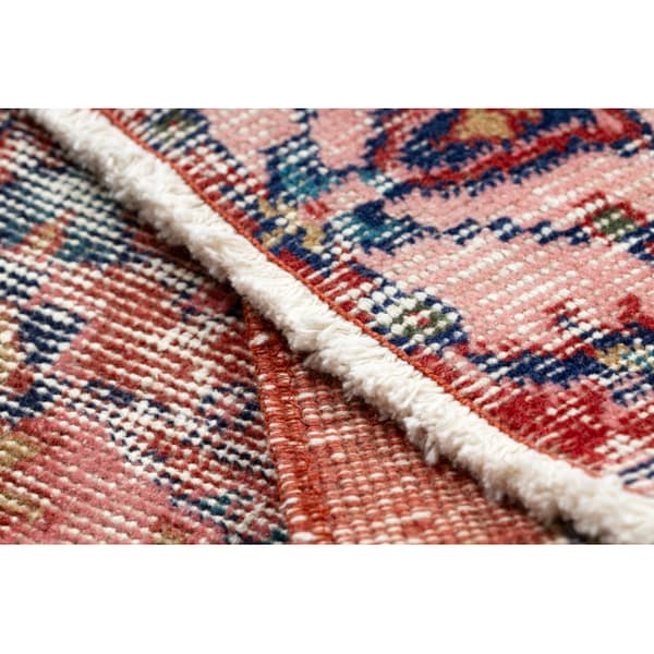 KÄSINSOLUTU villamatto Vintage 10251, ornamentti, kukat - punainen, 121x264 cm
