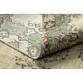 Pikkukuva 4 / 5: KÄSINSOLUTU villamatto Vintage 10005, ornamentti, kukat - beige / vihreä, 144x229 cm