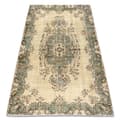 Pikkukuva 1 / 5: KÄSINSOLUTU villamatto Vintage 10005, ornamentti, kukat - beige / vihreä, 144x229 cm