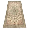 Pikkukuva 1 / 5: KÄSINSOLUTU villamatto Vintage 10534, ornamentti, kukat - beige / vihreä, 177x297 cm