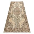 Pikkukuva 1 / 5: KÄSINSOLUTU villamatto Vintage 10003, ornamentti, kukat - beige / vihreä, 162x280 cm