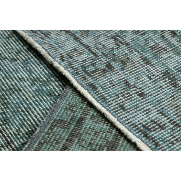 KÄSINSOLUTU villamatto Vintage 10494, kehys, ornamentti - vihreä, 161x264 cm