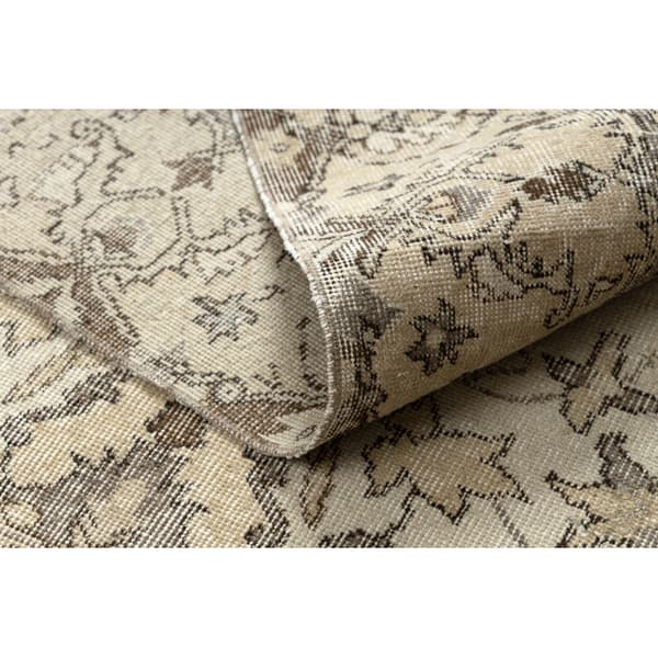 KÄSINSOLUTU villamatto Vintage 10311, kehys, ornamentti - beige, 195x320 cm