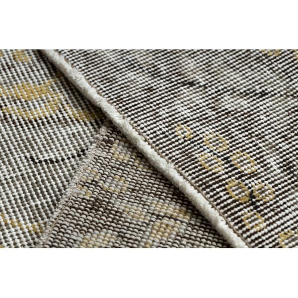 KÄSINSOLUTU villamatto Vintage 10432, kehys, ornamentti - beige / keltainen, 200x305 cm