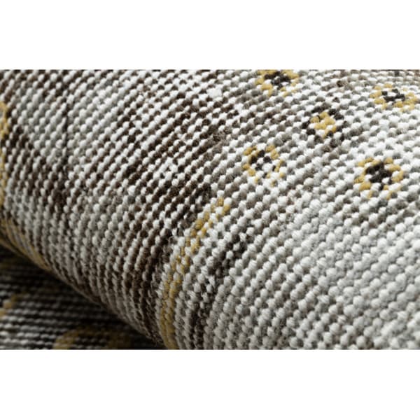 KÄSINSOLUTU villamatto Vintage 10432, kehys, ornamentti - beige / keltainen, 200x305 cm