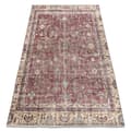 Pikkukuva 1 / 5: KÄSINSOLUTU villamatto Vintage 10664, runko, kukat - klaretti / beige , 199x291 cm