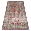 Pikkukuva 1 / 5: KÄSINSOLUTU villamatto Vintage 10267, runko, kukat - punainen / vihreä, 135x241 cm