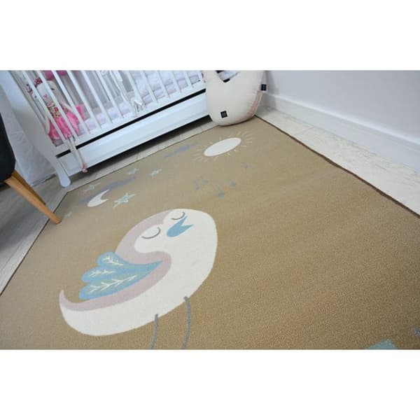 Lasten Matto LOKO Lintu beige liukastumisenesto, 120x170 cm