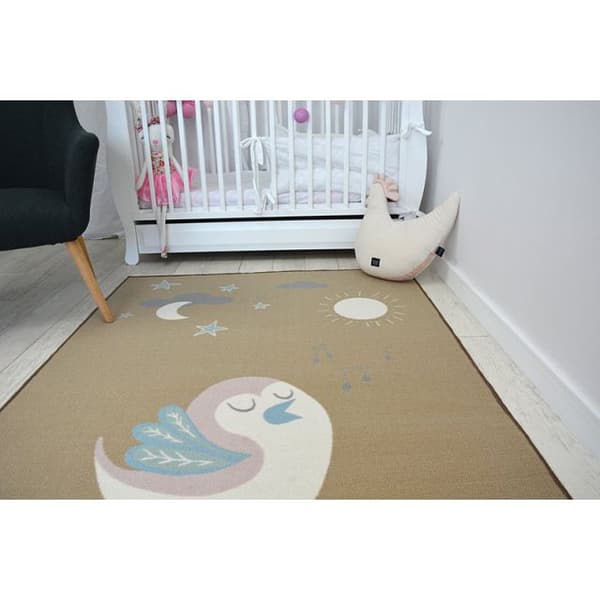 Lasten Matto LOKO Lintu beige liukastumisenesto, 160x220 cm