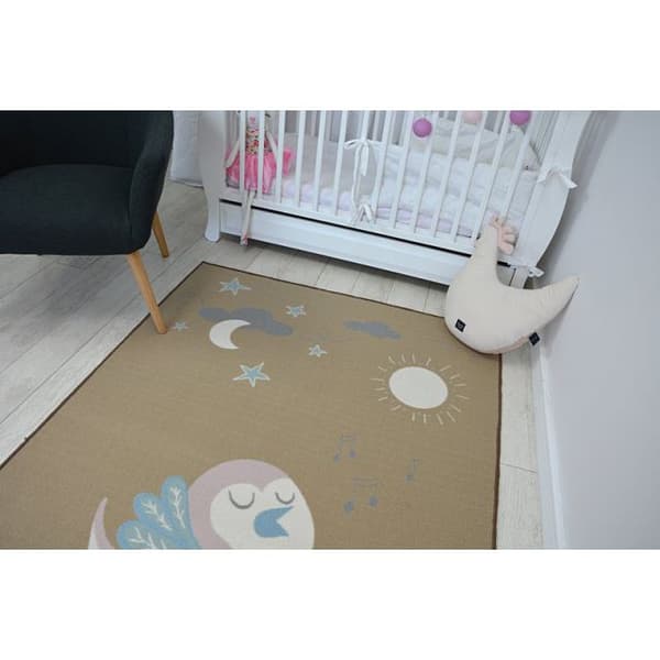 Lasten Matto LOKO Lintu beige liukastumisenesto, 160x220 cm