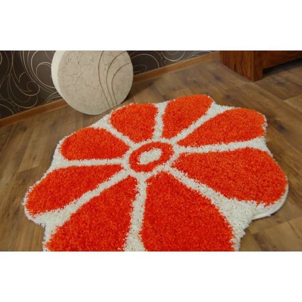 Tæppe SHAGGY GUSTO Blossom C300 orange, cirkel 120 cm