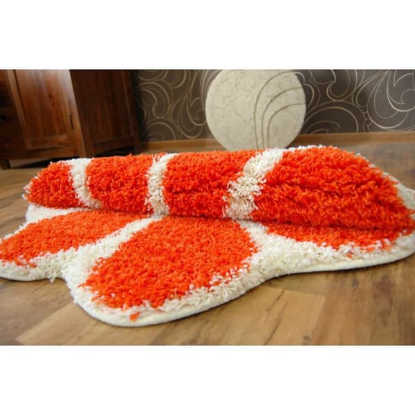 Tæppe SHAGGY GUSTO Blossom C300 orange, cirkel 120 cm