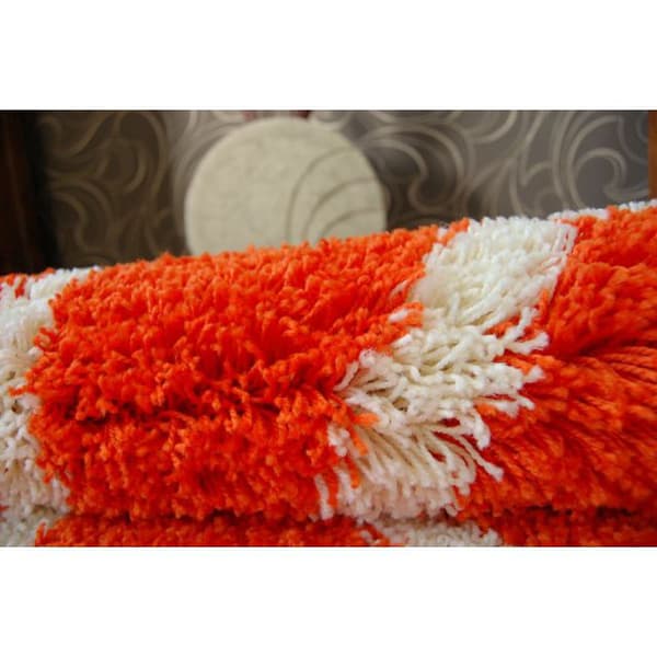 Tæppe SHAGGY GUSTO Blossom C300 orange, cirkel 120 cm