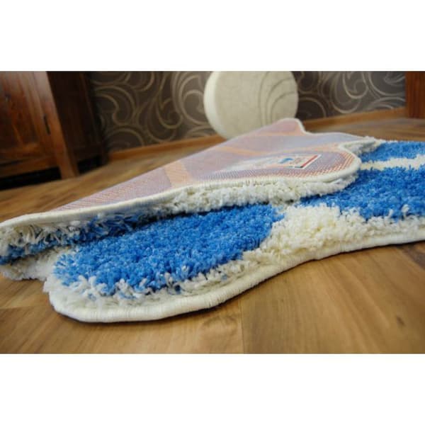 Matto SHAGGY GUSTO Kukka C300 sininen, cirkel 140 cm