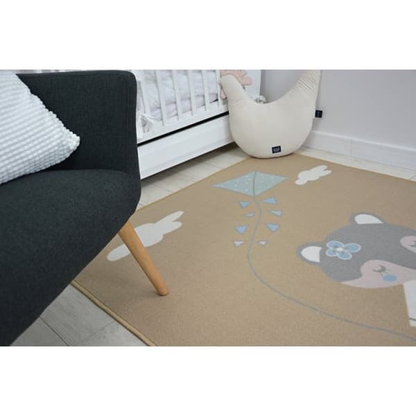 Lasten Matto LOKO Hiiri beige liukastumisenesto, 120x170 cm