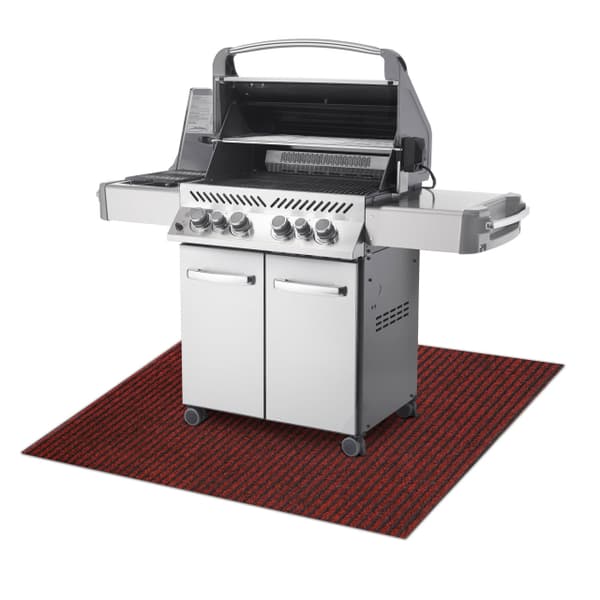 Beskyttende grillmåtte GIN 3086 til terrassen, udendørs - rød, 120x180 cm