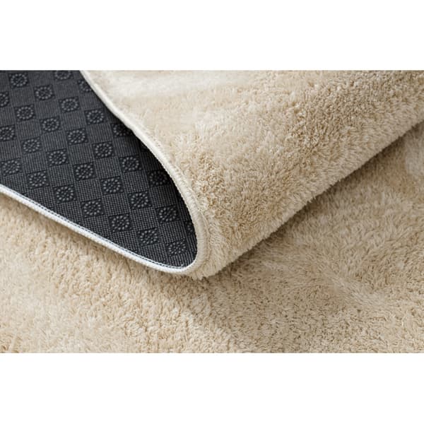 Modern tvätt matta LINDO beige, halkskyddad, lurvig, 120x170 cm