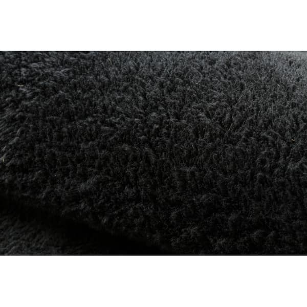 Moderne vaske tæppe LINDO cirkel sort, skridsikkert, pjusket, cirkel 150 cm