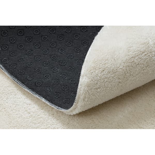 Moderne vaske tæppe LINDO cirkel creme, skridsikkert, pjusket, cirkel 80 cm