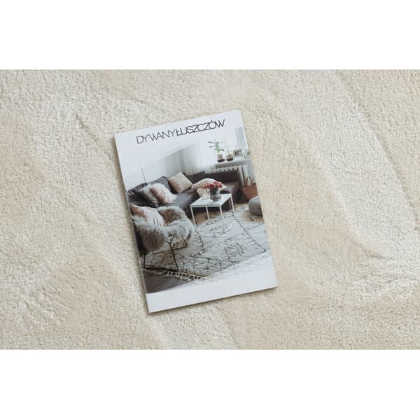 Moderne vaske tæppe LINDO cirkel creme, skridsikkert, pjusket, cirkel 80 cm
