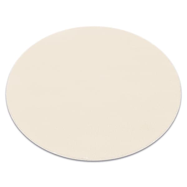Moderne vaske tæppe LINDO cirkel creme, skridsikkert, pjusket, cirkel 80 cm