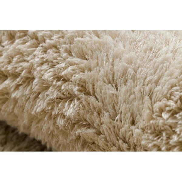 Modern tvätt matta LINDO circle beige, halkskyddad, lurvig, cirkel 80 cm