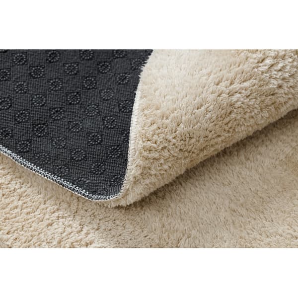 Modern tvätt matta LINDO circle beige, halkskyddad, lurvig, cirkel 120 cm