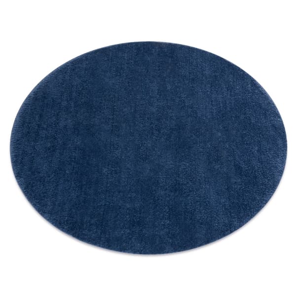 Modern tvätt matta LINDO circle mörkblå, halkskyddad, lurvig, cirkel 100 cm