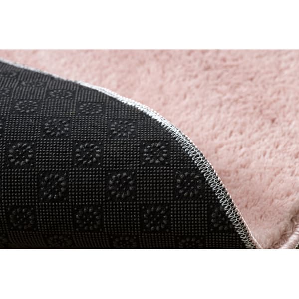 Modern tvätt matta LINDO circle rosa, halkskyddad, lurvig, cirkel 80 cm