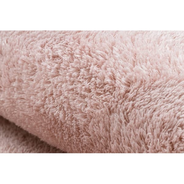 Modern tvätt matta LINDO circle rosa, halkskyddad, lurvig, cirkel 80 cm
