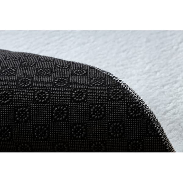 Modern tvätt matta LINDO circle vit, halkskyddad, lurvig, cirkel 120 cm