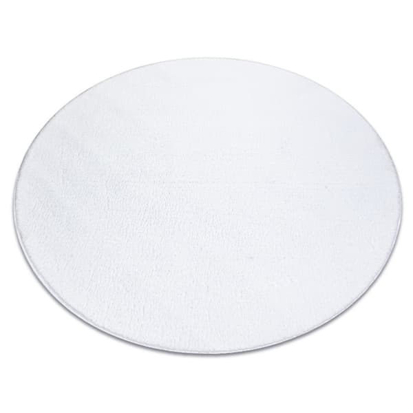 Modern tvätt matta LINDO circle vit, halkskyddad, lurvig, cirkel 150 cm
